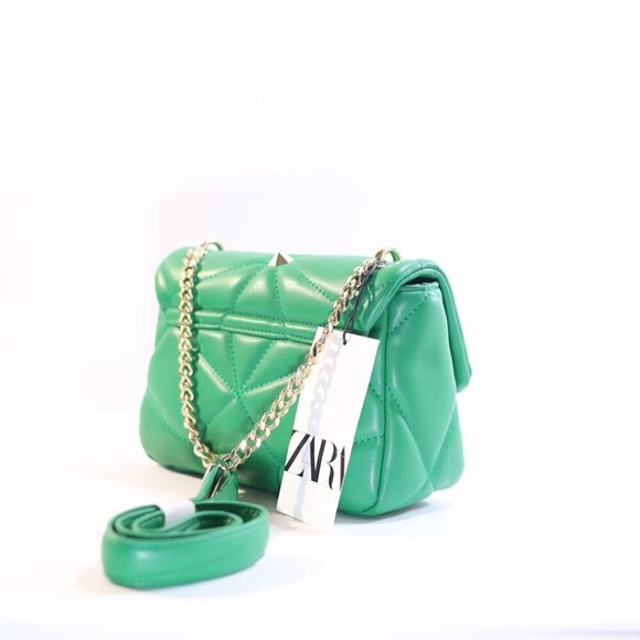 ZARA GREEN ROMAN STUD CROSSBODY BAG NWT - Picture 5 of 9